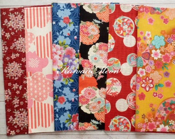 Scrap / Japanese Fabric - Kimono Print 6 pieces (1072)