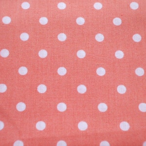 Kawaii Japanese Fabric - Pastel Color Polka Dots on Mandarin Orange - Half Meter (ko0805)