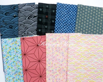 Scrap Bundle / Japanese Fabric - Kimono Print 9 pieces (1020)