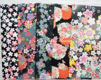 Scrap / Japanese Fabric - Kimono Print 5 pieces (10671)