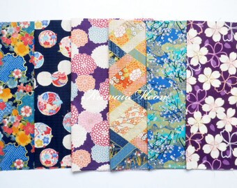 Scrap / Japanese Fabric - Kimono Print 6 pieces (1023)
