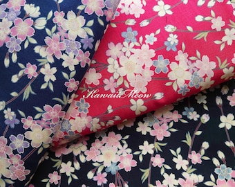Tessuto per kimono giapponese - Fiori di ciliegio Sakura / Fat Quarter (i241218)