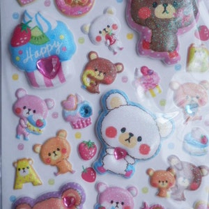 Kawaii Japanese Stickers Sweets Bears 75192 image 2