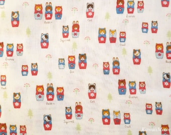 Japanese Double Gauze - Animal Doll on Ecru - Fat Quarter (ki200830)