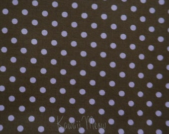 SALE - Polka Dots Brown x Pink Dots - Scrap / 110cm/43"W x 65cm/25"L (12ko0114)