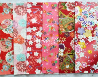 Scrap / Japanese Fabric - Kimono Print 6 pieces (1075)