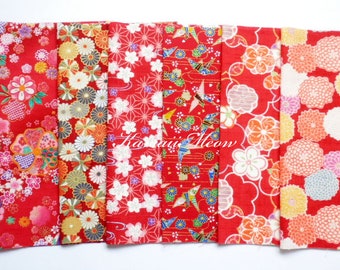 Scrap / Japanese Fabric - Kimono Print 6 pieces (1022)