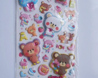 Kawaii Japanese Stickers - Sweets Bears - (75192)
