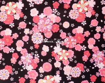 Japanese Kimono Fabric - Sakura Cherry Blossoms - Half Yard