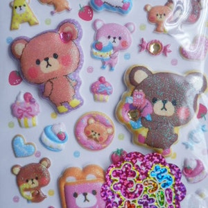 Kawaii Japanese Stickers Sweets Bears 75192 image 3