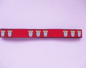 SALE Cute Japanese Woven Trims -Owl Red- 1 M