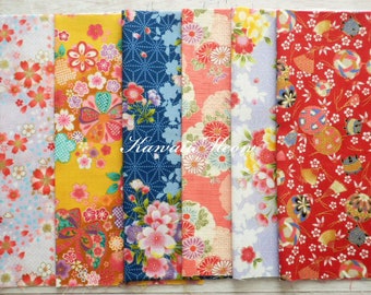 Scrap / Japanese Fabric - Kimono Print 6 pieces (1076)