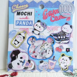 Kamio Japan Sticker Flocken - Mochi Panda - 21 Stück (28626)