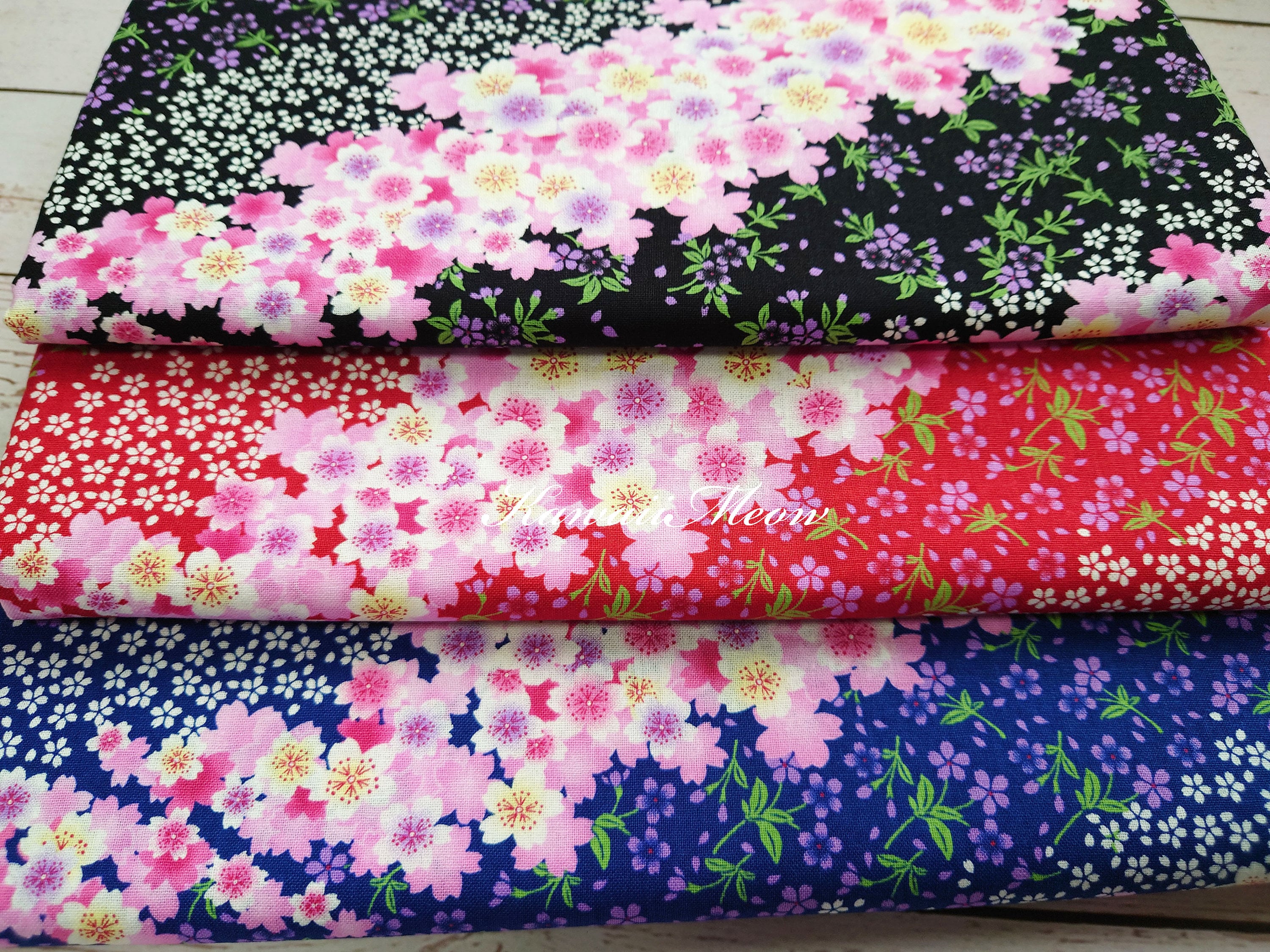 Japanese Kimono Fabric - Sakura Cherry Blossoms / Fat Quarter