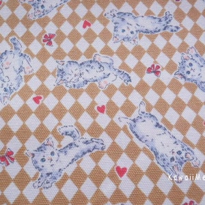 SALE Ribbon Kittens Brown Half Yard ma130914 image 1