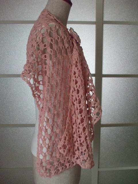 SALE Crochet Stole Scarf Cute Pink - Etsy