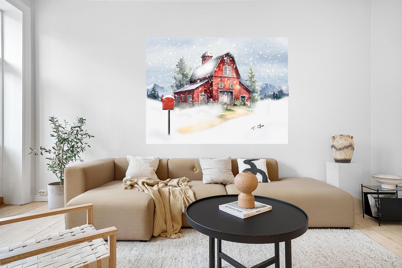 Rustic Winter Barn by Timothy Glass Canvas Print - Cozy Farmhouse Wall ...