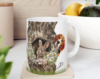 Adorable Beagle Easter Mug by Timothy Glass - A Charming Gift for Beagle Enthusiasts