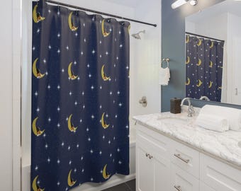 Celestial Beagle Shower Curtain Moon and Stars Night Sky Theme