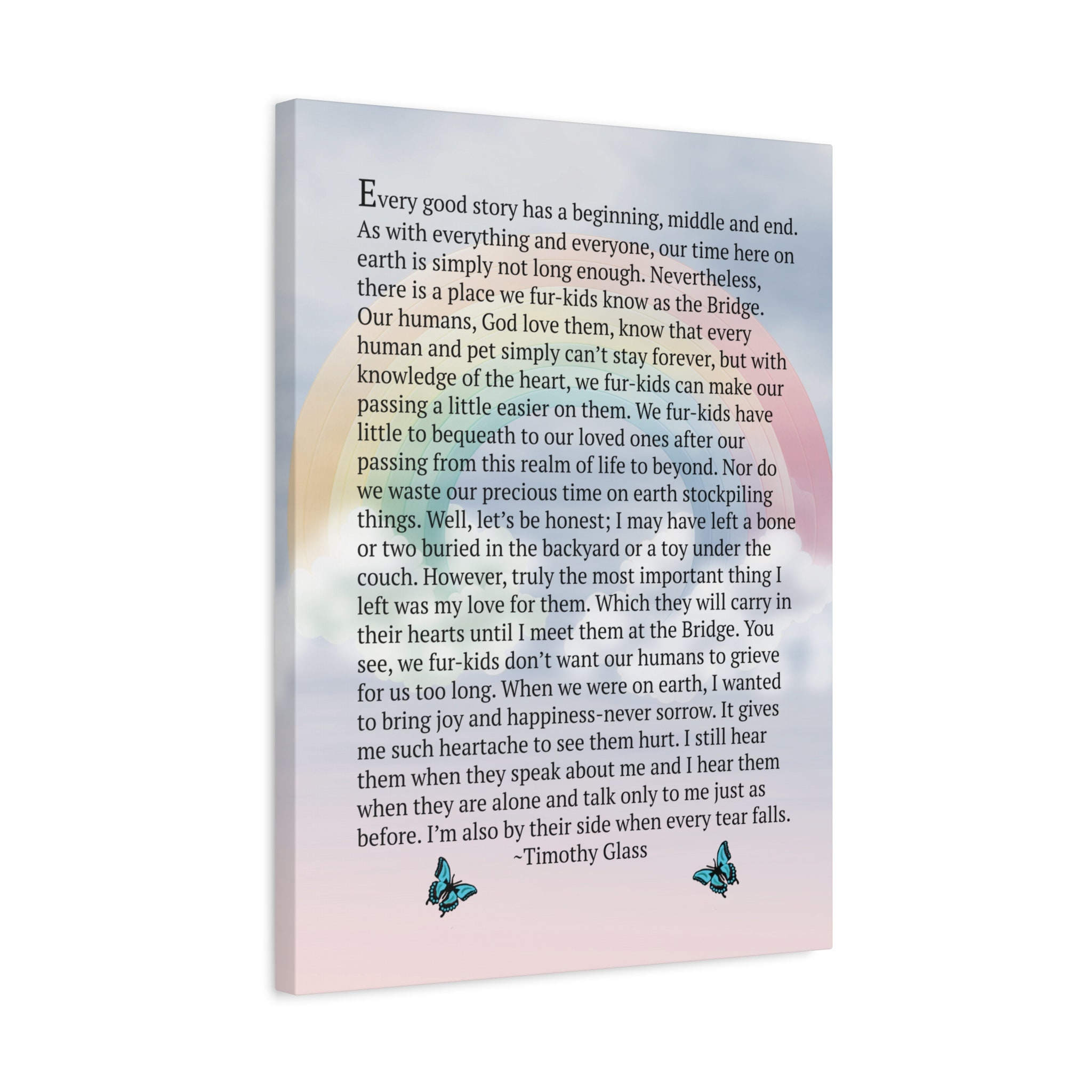 Timothy Glass The Bridge Story by Timothy Glass Matte Canvas Pet Loss - Etsy