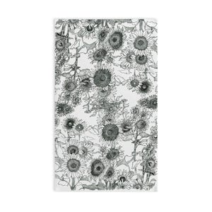 Essuie-mains tournesol, mignon torchon de cuisine, noir et blanc, torchon floral, torchon décoratif, essuie-mains de ferme, décoration de cuisine