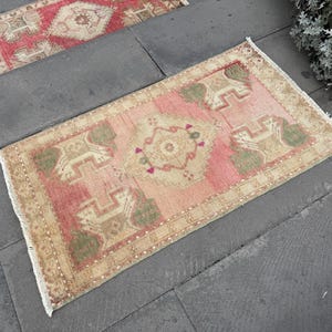 Handwoven Turkish Wool Rug: Vintage Anatolian Doormat (1.9 x 3.2 ft)