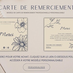 Carte de remerciement clients élégante