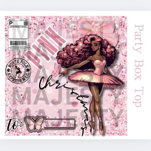 PINK Christmas BALLERINA giftbox Template