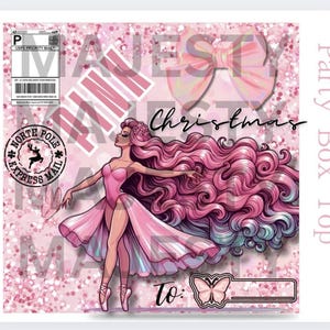PINK Christmas Ballerina Giftbox Template