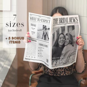 Bridesmaid Proposal Newspaper, Will You Be My Bridesmaid Card, Maid of Honor Proposal, Wedding Newspaper Template, Newspaper Flower Bouquet