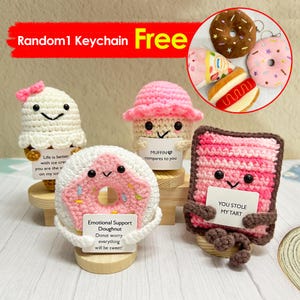 Niedlicher gehäkelter Donut / Eis / Tarte / Muffin, gehäkelte Desserts, Eistüte, gehäkeltes Spiel Essen, Muttertagsgeschenk, Geschenk für Food-Liebhaber