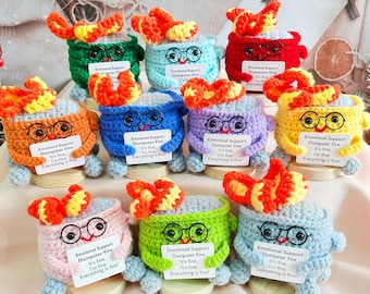 Cute Crochet Dumpster Fire,Burning Trash Can,Emotional Support Gift,Office Desk Décor,Gift for Coworker,Graduation Gift For Friend/Classmate