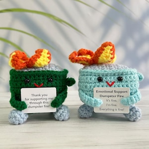 Basurero en llamas para apoyo emocional, bote de basura en llamas, regalo ecológico, regalos para aliviar el estrés, decoración de escritorio, regalo para amigos/compañeros de trabajo, regalos de cumpleaños