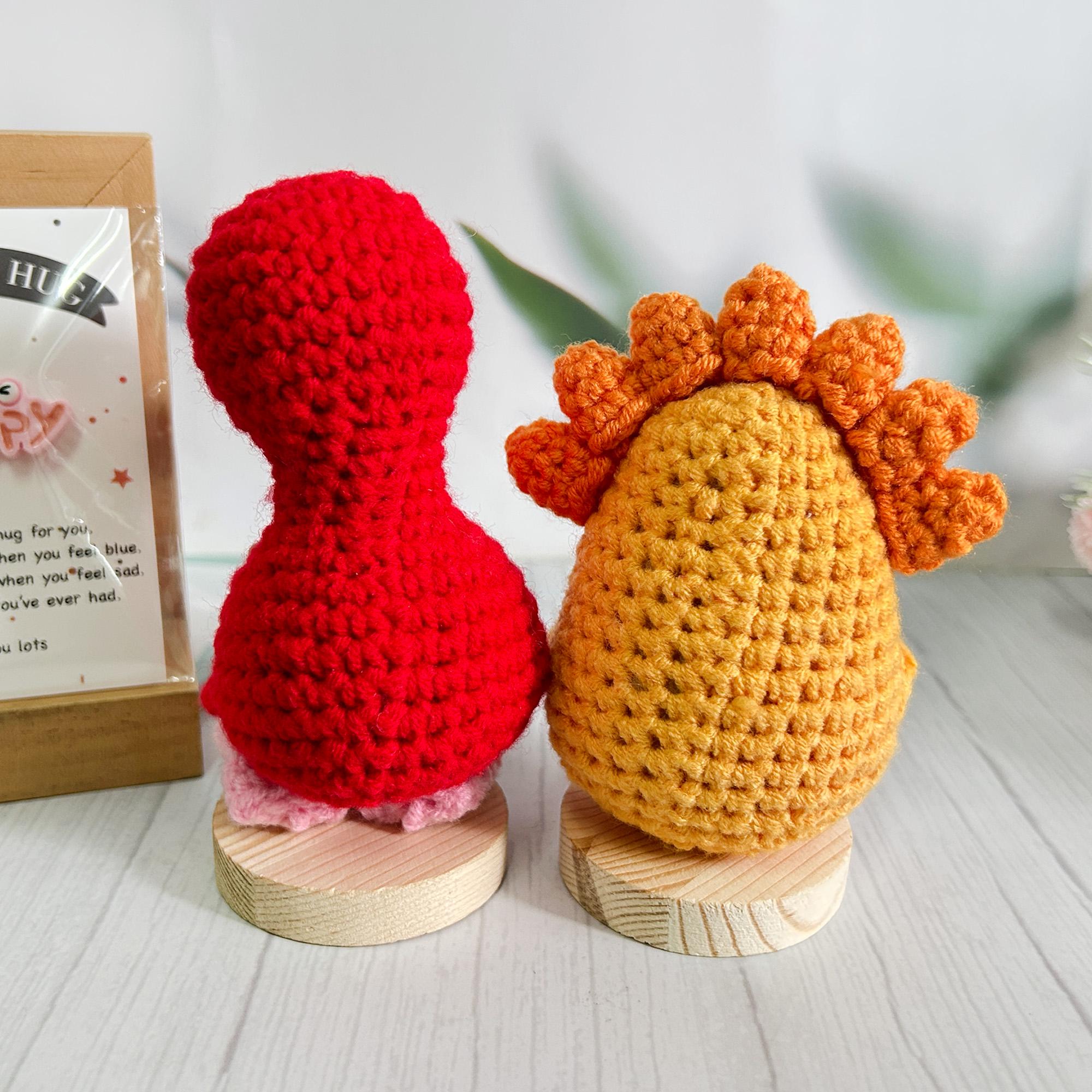 Handmade Positive Flamingo Crochet Animal - Uplifting Gift With Card For Friends, Teens, Graduation & Decor