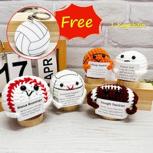 Handmade Crochet Sports Ball Set,Basketball/Football/Volleyball/Baseball/Rugby/Golf,Crochet Sports,Crochet Athlete Collection,Gifts For Team