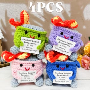 Bulk Crochet Dumpster Fire,Emotional Support Gift,Burning Trash Can,Eco Friendly Gifts,Office Desk Decor,Christmas Gift For Friends/Team
