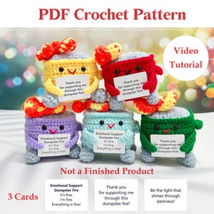 Crochet Dumpster Fire PDF Pattern & Video, Emotional Support Dumpster Fire,Pattern Only-Dumpster Fire Pattern,Crochet Trash Can,Christmas