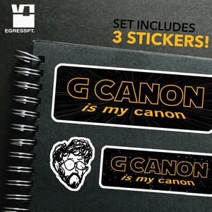 G Canon ist mein Canon Aufkleber | SET 3 Aufkleber | Retro Sci-Fi Fandom Statement Aufkleber