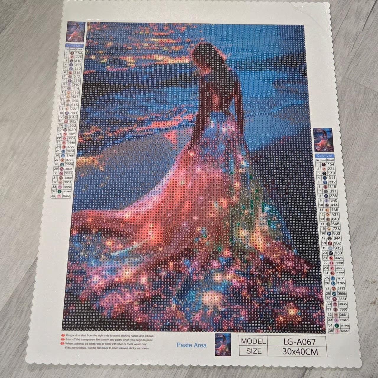 Luminous Beach Dress DIY 5D Full Round Drill Diamond Painting - Etsy