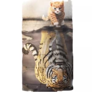 Kattunge Tiger Reflektion DIY 5D Fullrund Drill Diamantmålning