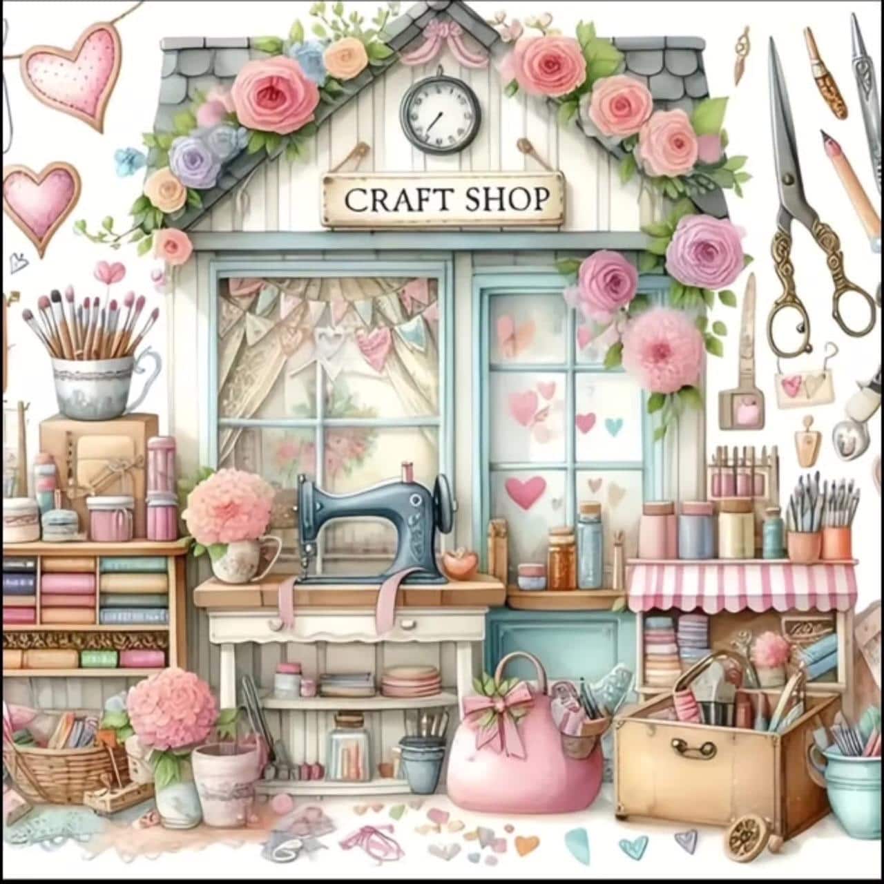 Simple Shop Craft Craft Shop DIY 5D Full Round Drill Diamond Painting - Etsy