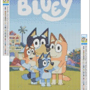 Pintura diamante redonda completa 5D DIY da Bluey