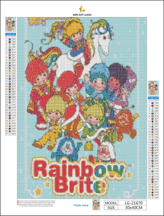 Lot De 10 Cahiers Scolaires Rainbow Brite / Iridella – Format 15x20.5cm, Motif A, Neufs
