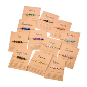 Bracelet de pierres précieuses du zodiaque : cadeau d&#39;astrologie horoscope