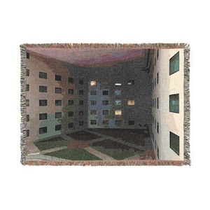 The Backrooms Courtyard Woven Blanket Throw
