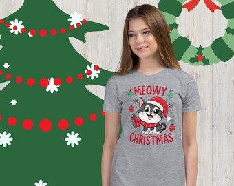 Meowy Christmas kids T-shirt