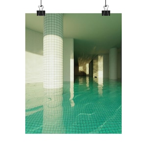 Poolrooms Backrooms Poster, Liminal Space Wall Art, Dreamcore Pool Hall Print, Weirdcore Aesthetic Room Decor