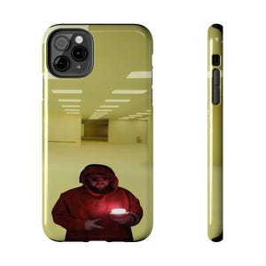 CaseOh Backrooms Phone Case, Funny Liminal Space iPhone Case, Yellow Hallway Gamer Cover, Meme Horror Gift, Protective Phone Case
