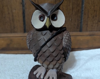 Hand-Painted Wizard Mail Owl Figurine: Fan-Made Collectible