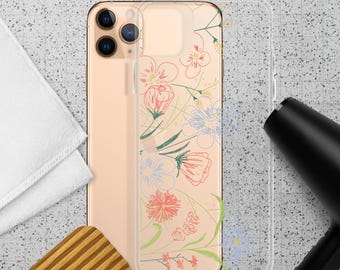 Embroidery Flowers Clear Case for iPhone®